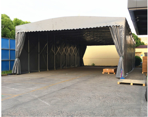 Life Span about 10 Years Outdoor Event Large Warehouse Telescopic Mobile Wheel Awning