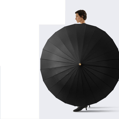 Large Anti-wind Umbrella 24k Automatic Long Handle in Minimalism Style for Rainstorm