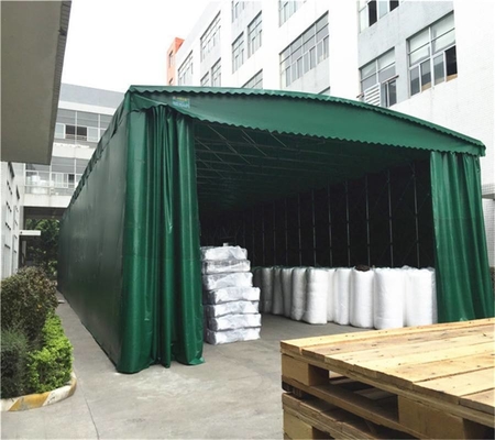 Life Span about 10 Years Outdoor Event Large Warehouse Telescopic Mobile Wheel Awning