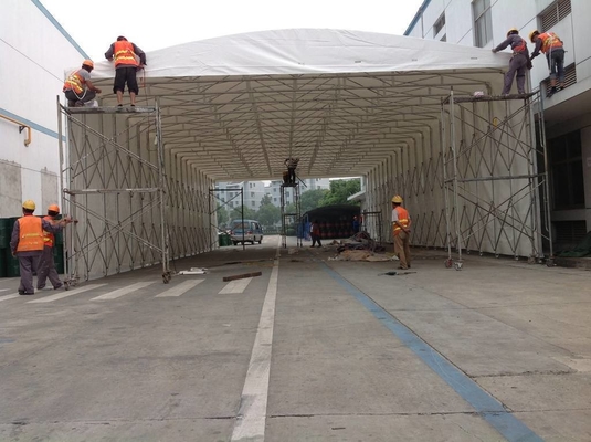 Life Span about 10 Years Outdoor Event Large Warehouse Telescopic Mobile Wheel Awning