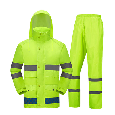 Bubble Tea Reflective Stripe Hooded Rain Suit Rainwear for Single-person Rainwear Needs
