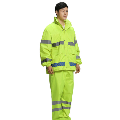 Bubble Tea Reflective Stripe Hooded Rain Suit Rainwear for Single-person Rainwear Needs