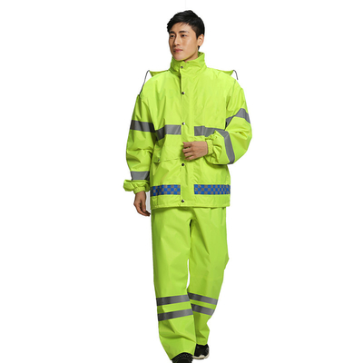Bubble Tea Reflective Stripe Hooded Rain Suit Rainwear for Single-person Rainwear Needs