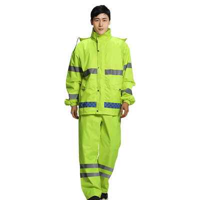 Bubble Tea Reflective Stripe Hooded Rain Suit Rainwear for Single-person Rainwear Needs