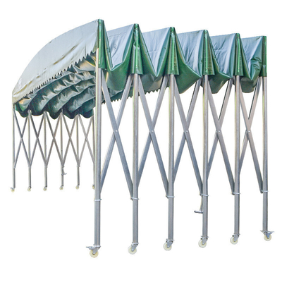 Telescopic Corridor with Custom Made Large Electric Push-Pull Shed and Folding Awning