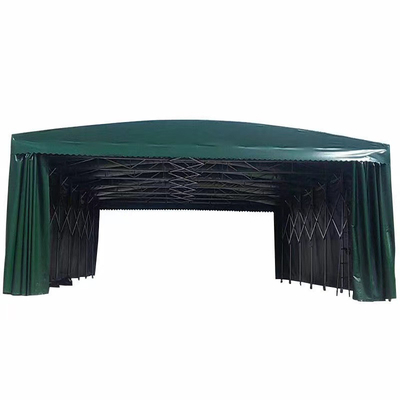 Telescopic Corridor with Custom Made Large Electric Push-Pull Shed and Folding Awning