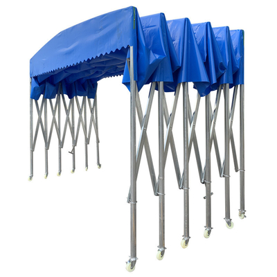 Telescopic Corridor with Custom Made Large Electric Push-Pull Shed and Folding Awning