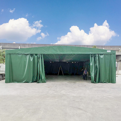 Telescopic Corridor with Custom Made Large Electric Push-Pull Shed and Folding Awning