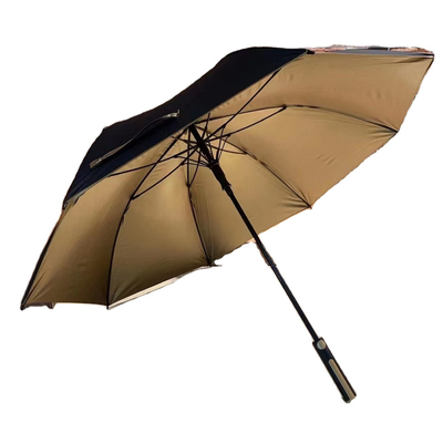X103 190T PG UV Protect Golden Coating Windproof Golf Car Umbrella for Advertising