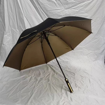 X103 190T PG UV Protect Golden Coating Windproof Golf Car Umbrella for Advertising