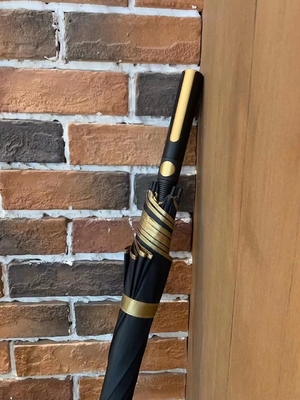 X103 190T PG UV Protect Golden Coating Windproof Golf Car Umbrella for Advertising
