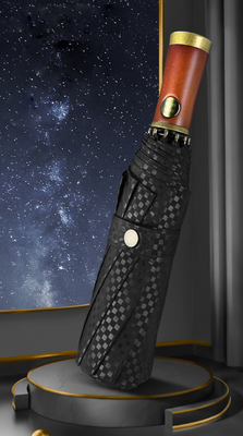 Advertising Umbrella for Men X315 BSCI Automatic Windproof Luxury Golden Wooden Handle