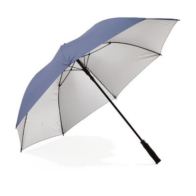 Lightweight and Portable Auto Open Silver Coated Golf Umbrella with Fiberglass Ribs