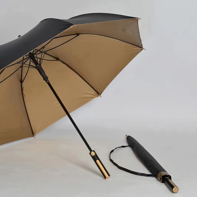 Customized Color 190T Pongee UV Protect Golden Coating Windproof Lexus Golf Auto Umbrella