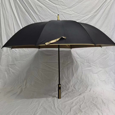 Customized Color 190T Pongee UV Protect Golden Coating Windproof Lexus Golf Auto Umbrella