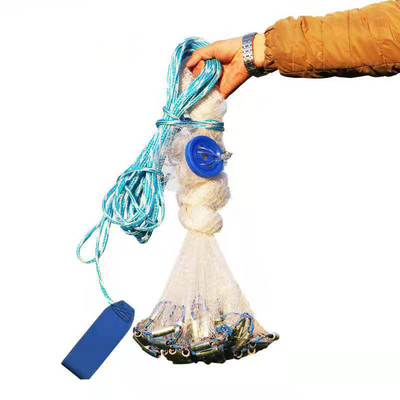 6FT Single Knot Welded Iron Chain Nylon Large Fishing Net with Durable Material