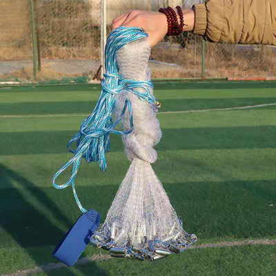 6FT Single Knot Welded Iron Chain Nylon Large Fishing Net with Durable Material