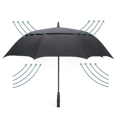 Custom Logo Double Canopy Golf Umbrella 130cm Open Diameter for Advertising and Gifts