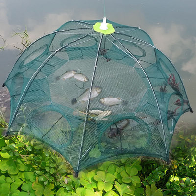 Double Knot Shrimp Cage Fishing Net Hand Cast Tool for Lobster Crab Eel Umbrella