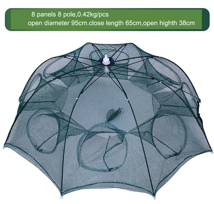 Portable Fishing Nets Hand Casting Bait Traps with 3mm Mesh Size and Fold Size 65cm