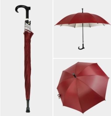 108cm Open Diameter Straight Umbrella cum Walking Stick with Reflective Pattern ' Choice