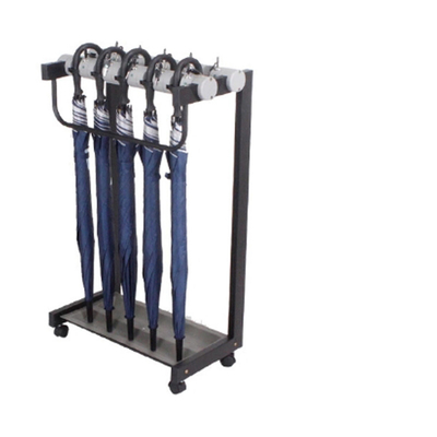 Black Metal Golf Club Push Pull Bike Cart Buggy Trolley Holder Umbrella Stand for Drug Stores