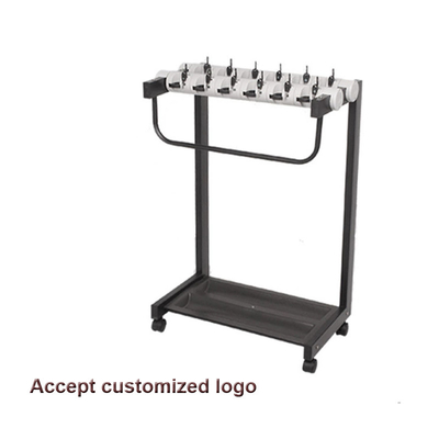 Black Metal Golf Club Push Pull Bike Cart Buggy Trolley Holder Umbrella Stand for Drug Stores