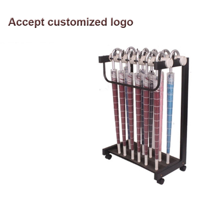 Black Metal Golf Club Push Pull Bike Cart Buggy Trolley Holder Umbrella Stand for Drug Stores