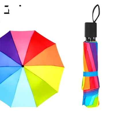 Three-folding Umbrella Custom Logo Advertising Umbrella with 190T Nylon Fabric