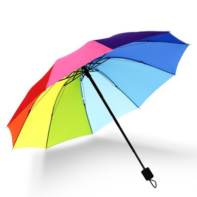 Three-folding Umbrella Custom Logo Advertising Umbrella with 190T Nylon Fabric