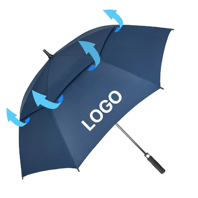 Custom Logo Large Double Canopy Vented Windproof Golf Umbrella for Back to School