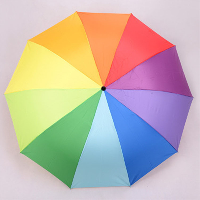 Three-folding Umbrella Custom Logo Advertising Umbrella with 190T Nylon Fabric