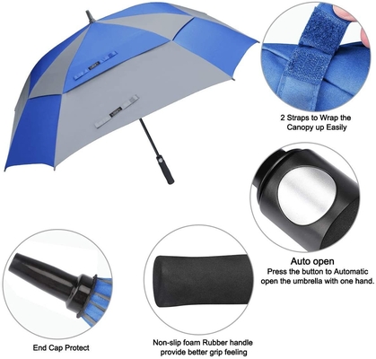 Custom Logo Large Double Canopy Vented Windproof Golf Umbrella for Back to School