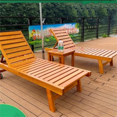 Relaxing Outdoor Furniture Pine Wood Recliner for Casual Seating at the Beach or Pool