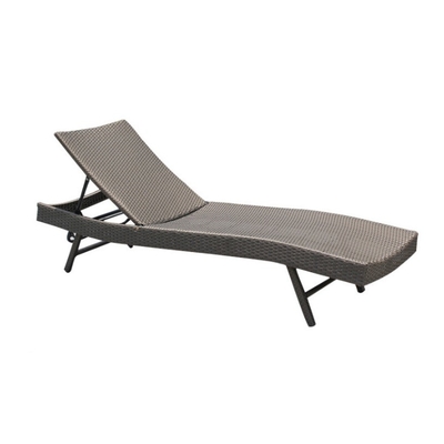 Outdoor Rattan Lounge Chair Foldable Balcony Reclining Bed for Villa and Swimming Poo