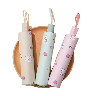 Rubber Coated Handle Sunblock Cartoon Animal Sunshade Umbrella for and Portable