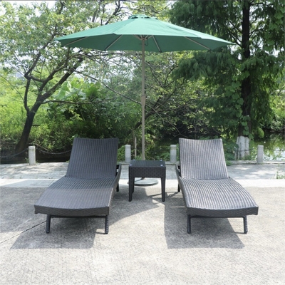 Outdoor Rattan Lounge Chair Foldable Balcony Reclining Bed for Villa and Swimming Poo