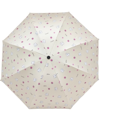 Rubber Coated Handle Sunblock Cartoon Animal Sunshade Umbrella for and Portable