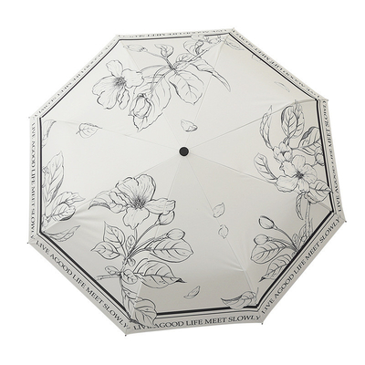 Dual Function French Umbrella for Women Automatic Folding Sunblock and Rain Protection