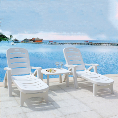 White Rattan Patio Lounge Chair Foldable Reclining Bed for Apartment Balcony and Villa