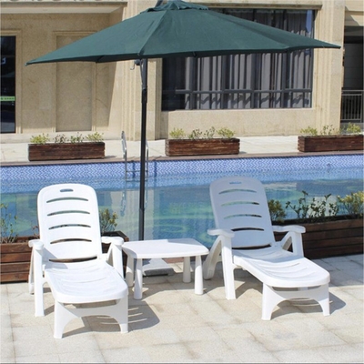 White Rattan Patio Lounge Chair Foldable Reclining Bed for Apartment Balcony and Villa