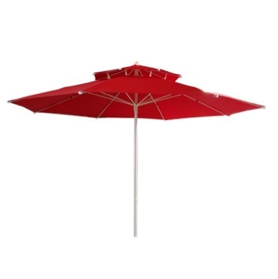 Outdoor Furniture 2.5m Double Top Fiber Umbrella for Sun Protection and Windproof