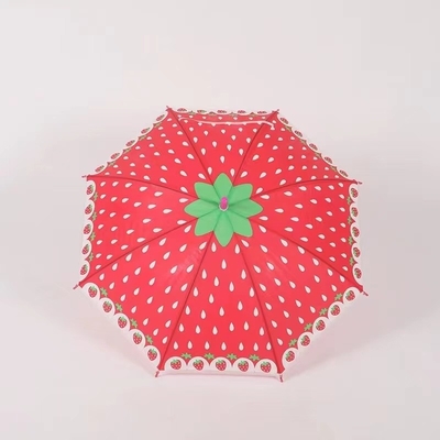 Curved Handle Straight Fruit Printing Kid Umbrella Creative Design for Children's Gift