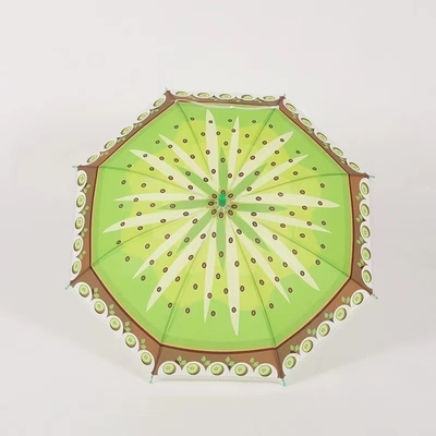 Curved Handle Straight Fruit Printing Kid Umbrella Creative Design for Children's Gift