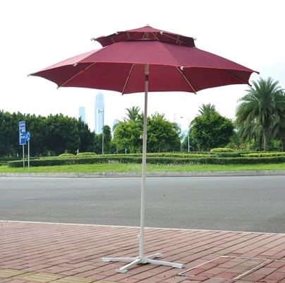 Outdoor Furniture 2.5m Double Top Fiber Umbrella for Sun Protection and Windproof