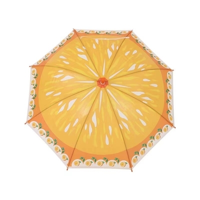 Curved Handle Straight Fruit Printing Kid Umbrella Creative Design for Children's Gift