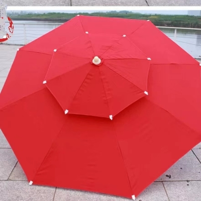 Outdoor Furniture 2.5m Double Top Fiber Umbrella for Sun Protection and Windproof