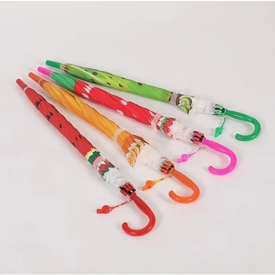 Curved Handle Straight Fruit Printing Kid Umbrella Creative Design for Children's Gift