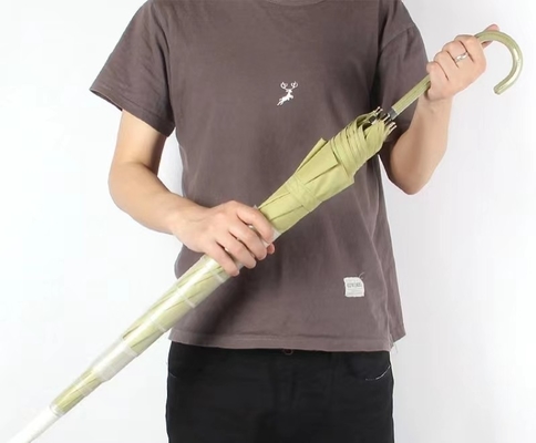 Travel Companion Straight Umbrella with Anti Drip Plastic Sleeve Cover J Stick Handle