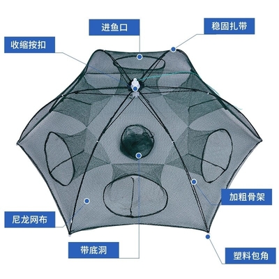 Multi-Gauge Folding Fish Cage Umbrella Net for Shrimp Cage from Plastic/Metal by Net